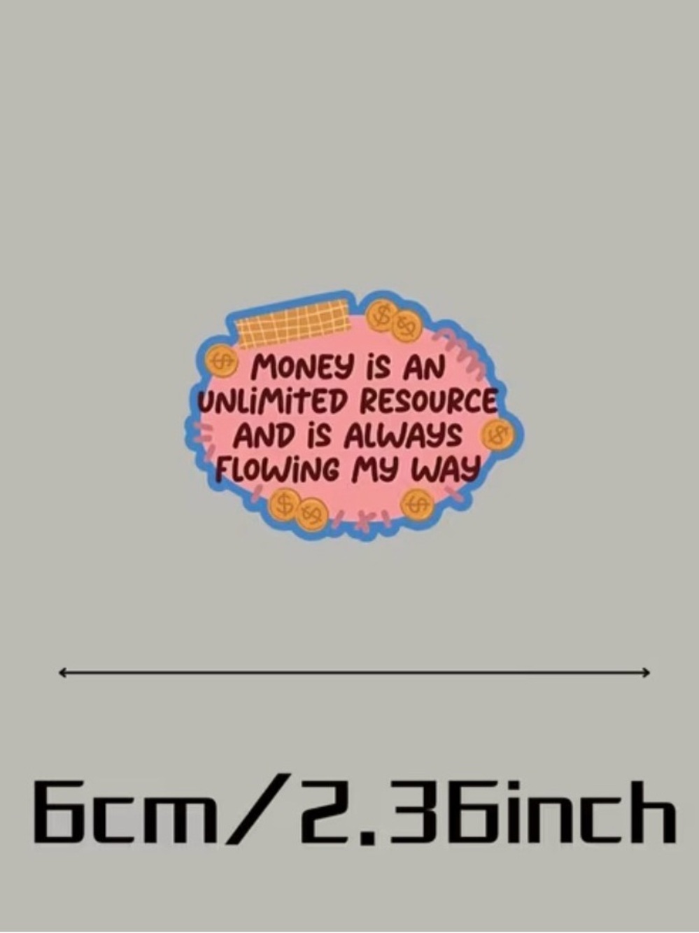 Affirmation Sticker - Pink with Blue Border - Picture 3 of 4